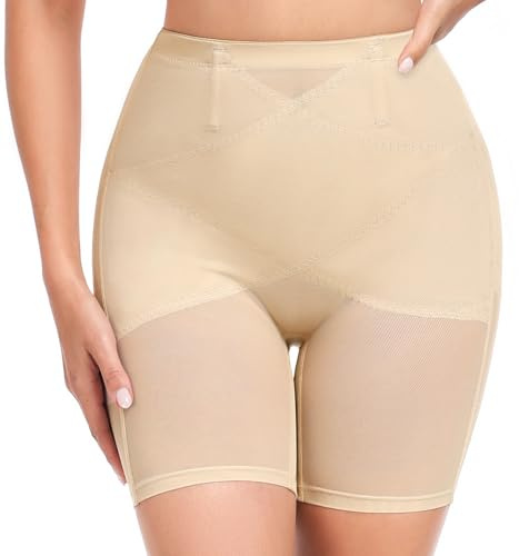 Tuopuda Culotte Gainante Femme Gaine Amincissante Invisible Panty Gaine Ventre Plat Culottes Sculptantes Shorty Anti Frottement Cuisse Minceur Shapewear Minceur Body Shaper, Beige, L