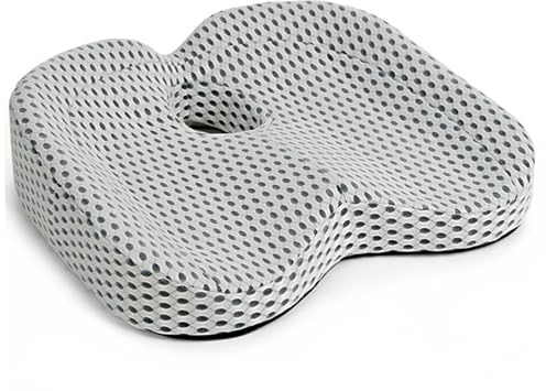 Veesper Coussin de Chaise pour sciatique, Coussin de siège orthopédique en Mousse à mémoire avec Un Coussin de siège de Bureau antidérapant antidérapant pour Pression pelvienne et Fatigue Assise