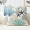 Miuyunya Juego de 2 Funda de Cojines Océano Impermeables Cojines de Sofá Funda de Almohada Decorativo 30 x 50 Estrella de Mar Coral Verano Decorativos para Exterior Sofá Cama Coche Hogar