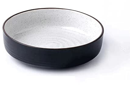 GLETSF Cuenco para Sopa, Ensaladera, Cuenco De Cerámica De 7 Pulgadas para Verduras, Cuenco Creativo para Frutas, Ensaladera, Cuenco Hondo para Verduras, Cuenco Redondo Plano, EA2pc