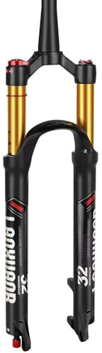 LANXUANR Forcella per Mountain Bike da 26/27,5/29 Pollici. Regolazione del Ritorno, sospensioni pneumatiche. Tubo Dritto/Conico da 1-1/8*220 mm, sgancio rapido da 9 mm*100 mm, Freno a Disco