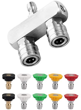 Högtryckstvätt dubbelt turbo-munstycke snabbanslutning eller frånkoppling adapter 1/4 tum snabbanslutningsplugg 5 000 PSI spray turbo munstycksadapter med högtryckstvätt rengöringspistol spray 10-pack