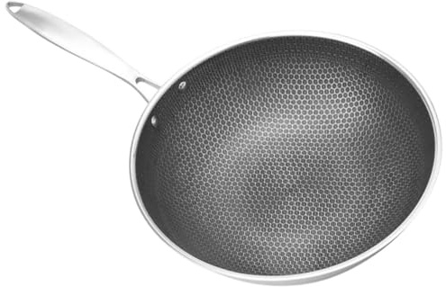 iplusmile Wok De Cocina Para Freír Verduras Resistente Al Desgaste Mango Sartén Para Freír Hogar Wok De Acero Inoxidable