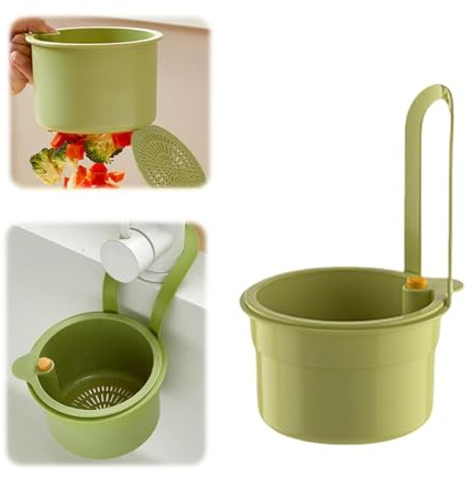 Passoire Cuisine Triangle, Passoire Evier Ventouses MagnéTique, Amovible Ouverture Rotative Passoir, Pour Le Lavage/L'Organisation Dans La Cuisine Et Le Filtre à DéChets Alimentaires (Vert 1)