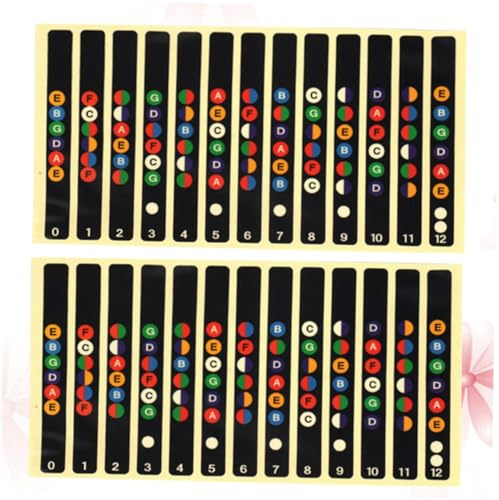 HEATSHAKING 10 Stück Teiliges Gitarren Griffbrett Aufkleber Fretboard Labels Sticker für Akustik und Gitarre Selbstklebend Langlebig Einfache Anbringung zum Schnellen Lernen der Noten und