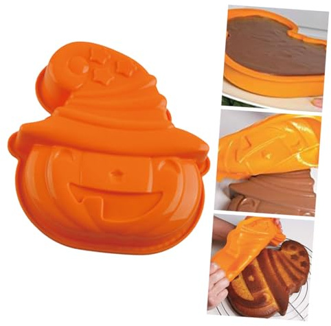 PartyKindom Stampo per Torta Halloween a Forma di Zuccotto in Silicone Alimentare Stampo DIY per Dolci e Gelati Teglia a Tema Autunnale Colore Vivace Adatto per Preparazioni Creative