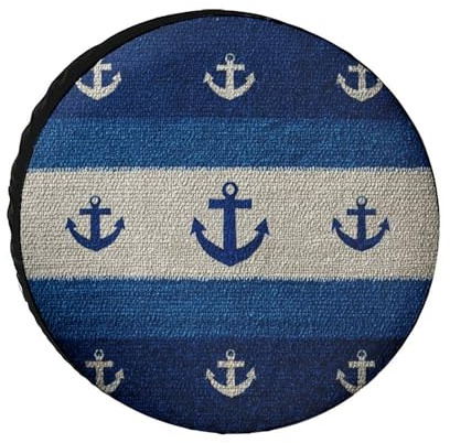 Fundas para neumáticos con diseño de Anclas náuticas, Protectores para Ruedas, Funda Impermeable para Rueda de Repuesto, Ajuste Universal, Accesorios para caravanas, SUV, Camiones y remolques.