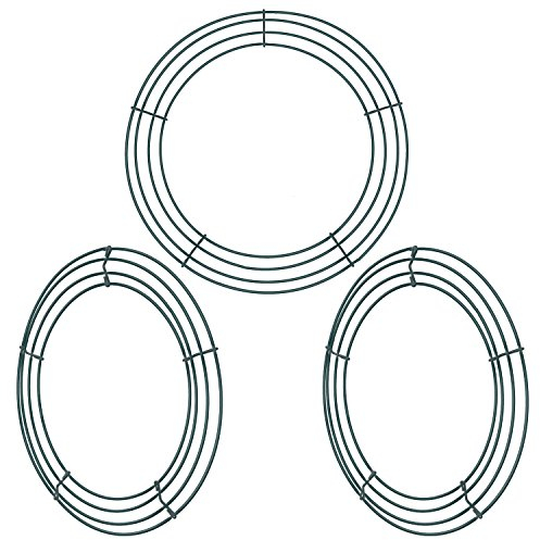 3 Packungen Dunkelgrün 12 Zoll Draht Kranz Ringe Draht Kranz Rahmen für das Neue Jahr Valentines Dekoration (Stil B) (Stil A)