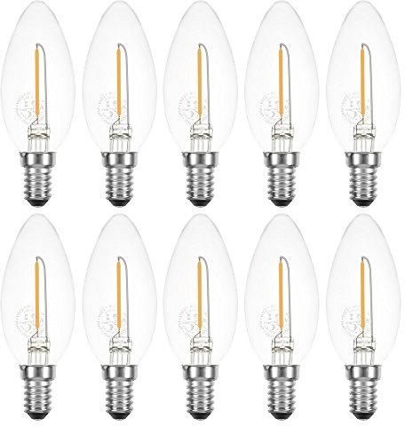 NCC-Licht LED Lampe C35 Kerze E14 1W 100lm Extra Warmweiß 2200K | LED Leuchtmittel aus klarem Glas, ersetzt 15W Glühlampe, gemütliches Licht ideal für Kronleuchter