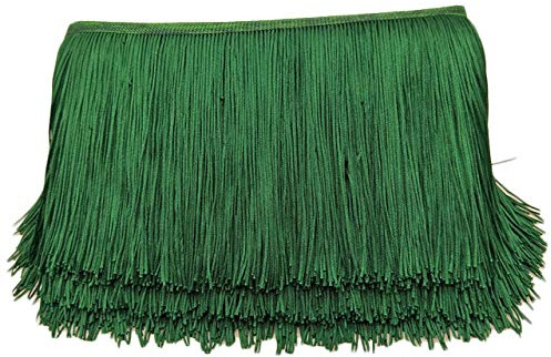 Yalulu 10 Meter Länge 20cm Breite Quaste Schnittfranse Fransen Geschnitten Fransenborte Trimmen Kostüm Lateinisches Kleid Garment Apparel Spitzenborte Nähzubehör (Grün)
