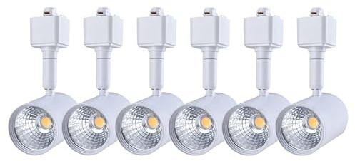 mirrea 6 Pack LED Track Lighting Heads Compatible with Single Circuit H Type Track Lighting Rail Ceiling Spotlight for Accent Task Wall Art Exhibition Lighting 6.5W 24° White (3000K Warm White)