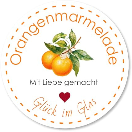 Aufkleber Etiketten Selbstklebend Sticker Marmeladenaufkleber Orangenmarmelade