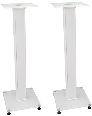 minify BS03 Exklusive Boxenständer in weißem Hochglanz mit Dekoreinlage (White)