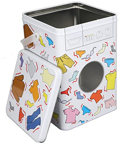 Contenedor de Detergente para Ropa, Caja de Almacenamiento de Polvo de Detergente para Ropa con Tapa de Ventana de Perspectiva para Guardar Cápsulas, Tabletas, Cápsulas, Detergente en Polvo