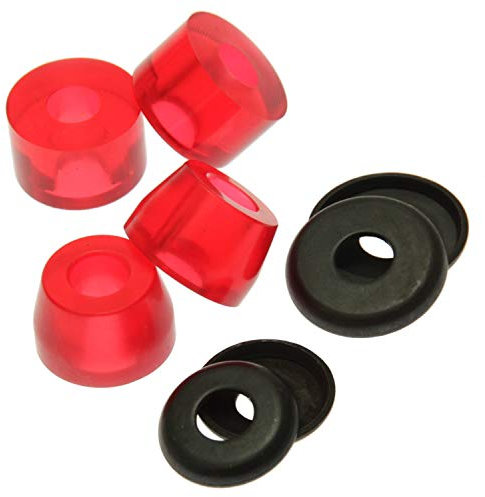 FunTomia Lenkgummi für Longboard Skateboard oder Miniboard Lenkgummis (Bushings) für Zwei Achsen (Rot-schwarz 85A für Longboard)
