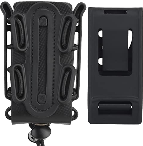 WarmHeartting Einzelne Magazintasche Taktisch 9 mm hoch Soft Shell Scorpion Magazine Carrier Holder, MOLLE Mag Pouch Holster mit Gürtelclip Magazinbeutel Magazinhalter