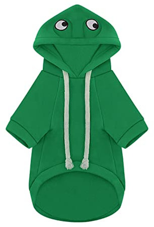 Petalum Hundemantel Hund Hoodie Warm Hundepulli Haustier Kapuzenpullis für Kleine Mittelgroße Hunde warm Hundebekleidung Grüne Frosch XXL