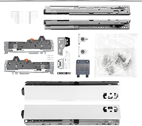 BLUM Schubladenschienen TANDEM SET; Zargenhöhe 68mm, mit TIP-ON BLUMOTION Einheit, 30kg, NL500mm, Seidenweiß, bis max. KB1400mm