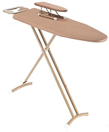 JUSHZ Planche A Repasser Table à Repasser Table A Repasser Pliable Planche à Repasser pour Centrale Vapeur Facile à Ranger Ensemble Pliable Télescopique à Hauteur Variable (Brown,121x34x90cm)
