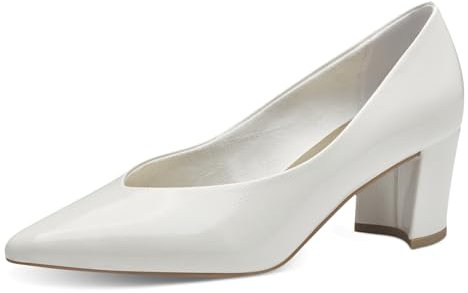 MARCO TOZZI Damen Pumps Spitz Vegan, Weiß (Ivory Patent), 40 EU