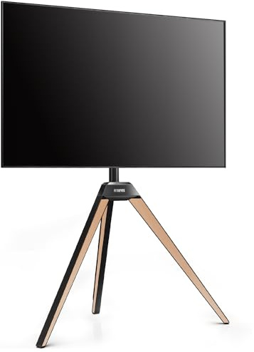 FITUEYES TV Ständer für 32-65 Zoll Fernseher TV Stand im Staffelei Design höhenverstellbar Schwenkbar TV Standfuss aus Holz mit Kabelmanagement Picasso Serie