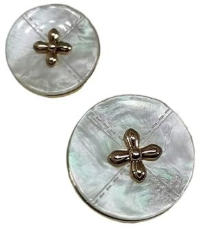 Trachtenknöpfe 18/22MM Großhandel Nähknöpfe for Kleidung, Bastelbedarf, ausgefallenes Design, Dekor, rund, 5 Farben, Schaftknopfhersteller, DIY-Applikation Kleider knöpfe ( Color : White , Size : 18mm