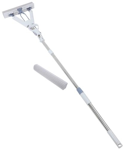 FRCOLOR Balai-serpillère Pliable 28cm en Acier Inoxydable et Abs Blanc
