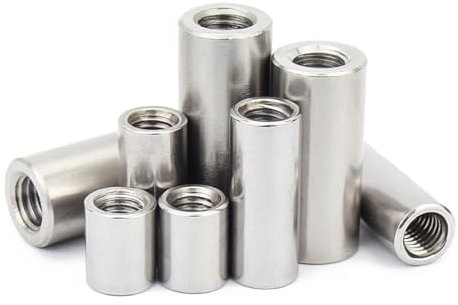 Runde Verbindungsmuttern, 2/5/10 stücke M3 M4 M5 M6 M8 M10 304 Edelstahl Verlängern Lange Verlängern Runde Kupplung Mutter stecker Joint Hülse Rohr Mutter(10pcs M5x8x8mm)