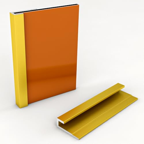 Kerabad Aluminium Profilsystem für 3mm Platten, Aluprofil für Duschrückwand Küchenrückwand, Abschlussprofil gold-eloxiert - 1m lang