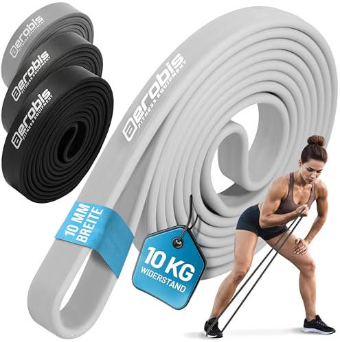 aerobis® Powerbands | Premium Fitnessbänder für Kraftraining bis 200kg Widerstand | Latex-freie Qualität