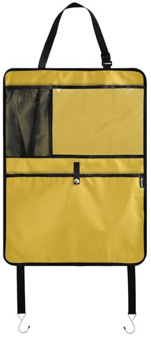 Topaz - Organizer da tasca per sedile posteriore dell'auto, per tablet, colore: giallo