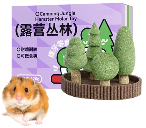 yybng Juguete para Masticar para roedores, hámster con diseño de Selva, 5 Piezas Naturales para el Cuidado para Animales pequeños, como Conejo, Chinchilla, hámster, Ardilla