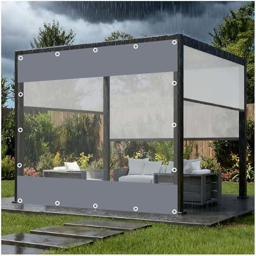 Panneaux Latéraux De Bâche Transparente Avec Fermeture Éclair,Bâches Pvc Clairs Avec Oeillets,Rideaux De Bâche Extérieur Pour Garage Gazebo Jardin,420g/m² Bâches Imperméable,clear-4.2x3m/13.8*9.8ft