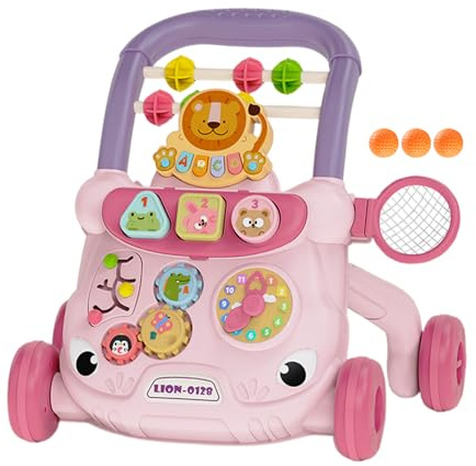 per imparare a camminare per i bambini: allenatore per camminare sicuro con ruote modulo di gioco interattivo per lo sviluppo con protezione antiribaltamento, aiuta a camminare in piedi