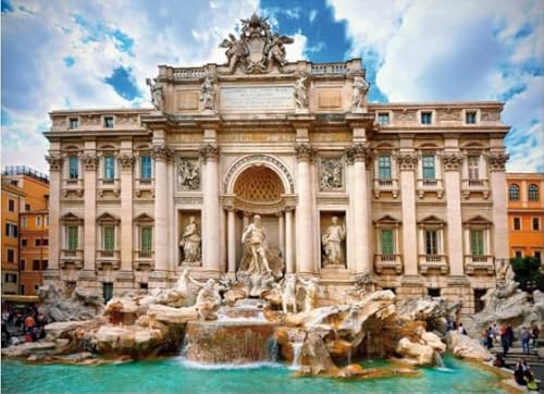 DMQBT Rompecabezas 1500 Piezas para Adultos - Difficult Rompecabezas 1500 Piezas para Desafío para Adultos - Fontana Di Trevi Landscape Fotos - Juegos para Reducir El Estrés Familiar - Jy504Zp