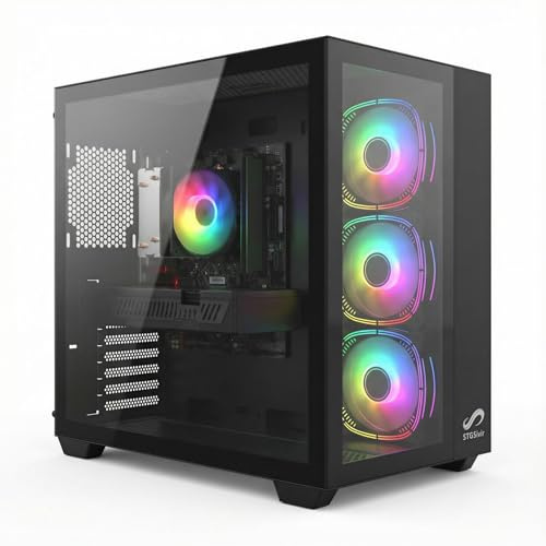 STGsivir Gaming PC, Gaming Computer Desktop Tower, GeForce RTX 2060 Super 8GB, Ryzen 5 3400G up to 4.2GHz, 16GB DDR4, 1TB SSD, WIFI 6, BT5.0, RGB Fan x3, Windows11 Pro