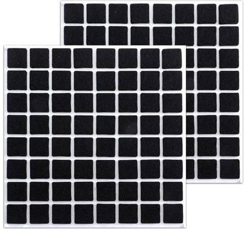 128Pcs Coaster Pads Small Black Feet 3/4” Felt Pads for Furniture Feet Pad Felt Chair Leg Protectors for Coasters Sofa Hardwood Floors, 18mm, Black, Square