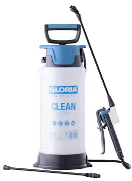 Gloria Drucksprüher CLEAN 500 | 5 L Profi Sprühgerät zur Reinigung | Für Säuren, Laugen & Reinigungsmittel (pH 2-12) | Inkl. Verlängerungslanze | EPDM-Dichtungen | Chemikalienbeständiger Pumpsprüher