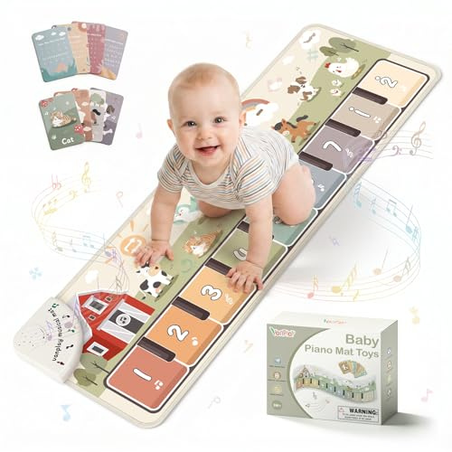 Baby Toys Musical Play Mat Toys for 1 2 3 Year Old Boys Girls, Piano Mat with 9 Piano Keyboard, Recording & Playback Function for Toddler Toys Baby Sensory Toys Baby Boy Girl Gifts