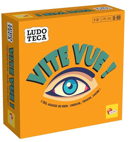Lisciani - Ludoteca Vite Vue - Jeu d'Observation et de Réflexes - Dès 6 Ans | Jeu de Société pour la Famille - Ambiance Visuel et Concentration - 167 Tuiles Illustrées - Jeu Accessible de 2 à 5 Joueurs