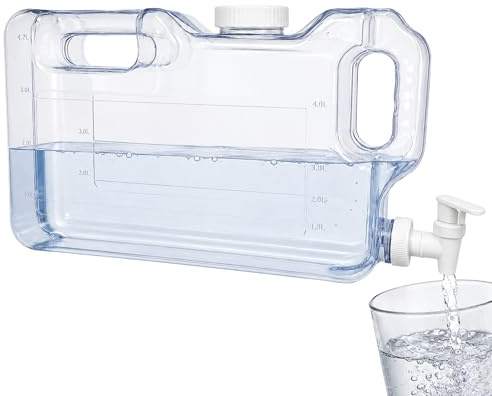 Dispensador de Agua Fria para Nevera, Dispensador de Bebidas de plástico, Ergonómico con asa, Plástico PETG Libre de Fugas, Libre BPA, Dimensiones 34.5 cm Largo x 21cm Alto x 7 cm Ancho, 4.2 litros