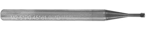 Aramox Gängfräs Tungsten Stålskärningsbit M2,5x0,45xD4x50 60 Graders 3-tands Spiralskärverktyg för CNC-fräsmaskiner Spårsteg Ytbearbetning