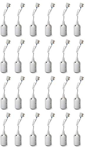 24x Baustellenfassung weiß E27 230V max. 60W Baufassung Lampenfassung Fassung Renovierungsfassung