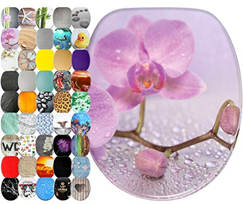 Sanilo WC Sitz ohne Absenkautomatik, viele schöne Toilettendeckel zur Auswahl, hochwertige und stabile Qualität aus Holz (Blooming)