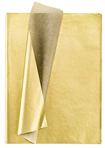 Whaline 100 Blatt Geschenkpapier Seidenpapier Golden Metallic Geschenkpapier verpackungsmaterial Dekoration für Heimarbeit Bastelarbeit Blumen Wein Geschenkverpackung(35,5 x 50,8 cm)