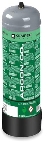 Bombola Gas Argon + CO2 110 Bar 2,2 litri usa e getta Saldatura MIG KEMPER