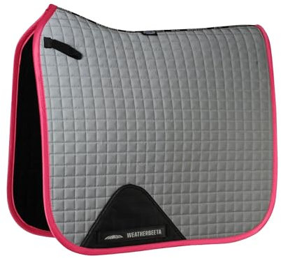 Weatherbeeta Reflektierende Prime Dressur Sattelunterlage Silber/Pink 1007118