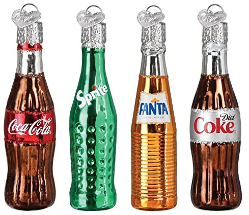 Old World Christmas Ornaments Coca-Cola Mini Getränke-Set Glas geblasene Ornamente für Weihnachtsbaum