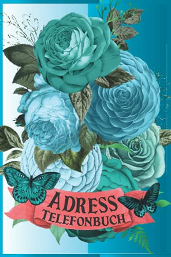 Telefonbuch Alphabetisch: Telefonregister Adresskartei - Telefonbuch Register A5 Adressbuch mit Geburtstagskalender - Telefonauskunft Blau Blumen Schmetterling für Mädchen & Senioren | Große Schrift