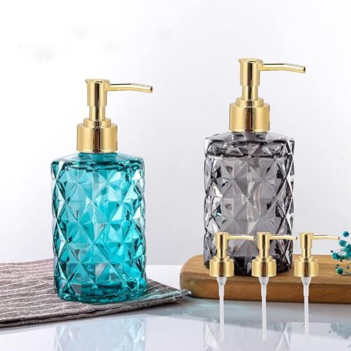 Tissting 3Pcs Lotion Seifenspender Pumpe Ersatz, Universal Gold Push Pump Head Dispenser Pumpen Hand Flüssige Seife Lotion Dispenser Pumpen für Küche Badezimmer Arbeitsplatten Flaschen